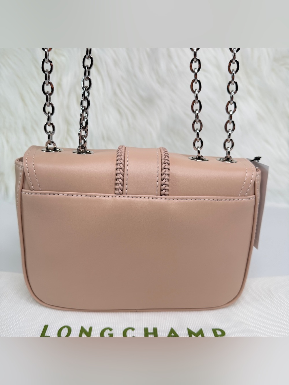 Longchamp Amazone Small Leather Crossbody Bag - Powder Pink - Picture 9 of 15